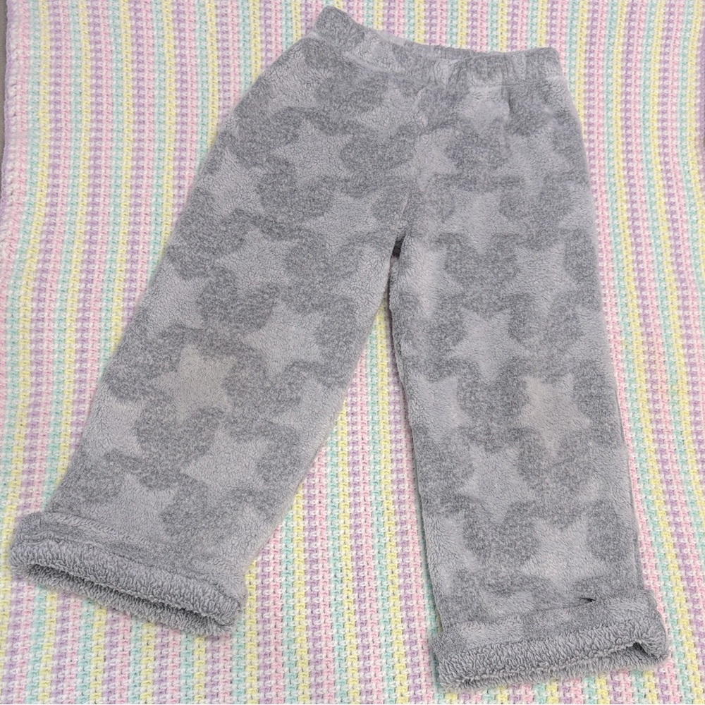 Wonder Nation Gray Star Patterns Fleece Pajama Bottoms Girls Size XS ( 4-5 ) !